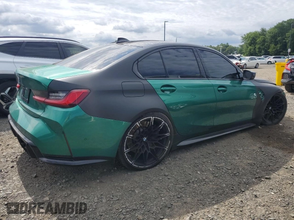 2021 BMW M3 with VIN WBS53AY06MFL18174, listed as a Copart auction lot 63284265 with 29,214 mi miles and Salvage title. Bid and sale history available at DreamBid. Image 3.