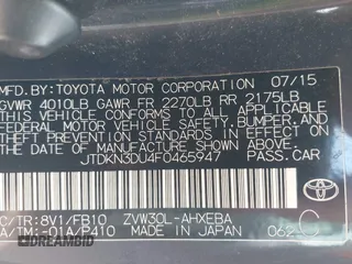 2015 Toyota Prius Four z VIN JTDKN3DU4F0465947, wystawiony jako IAAI lot #42268654 z przebiegiem 69 479 mil mil oraz . Historia ofert i sprzedaży dostępna na DreamBid. Obrazek 9.