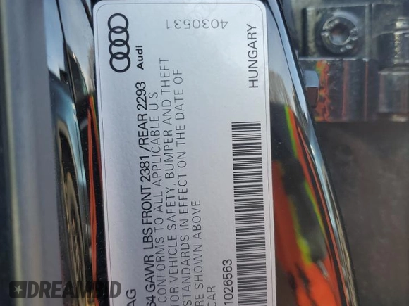 2017 Audi A3 Premium Plus with VIN WAUJ8GFF1H1026563, listed as a Copart auction lot 48222885 with 114,543 mi miles and Salvage Title. Bid and sale history available at DreamBid. Image 13.
