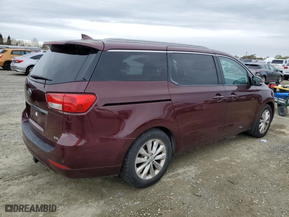 2015 Kia Sedona EX with VIN KNDMC5C17F6022996, listed as a Copart auction lot 50275825 with 142,460 mi miles and Clean Title. Bid and sale history available at carsss.com. Image 3.