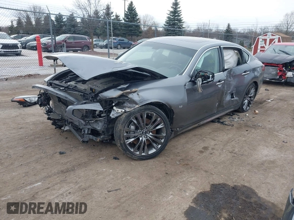 2017 Infiniti Q70L 3.7 with VIN JN1BY1PR9HM210745, listed as a IAAI auction lot 41511737 with 75,978 mi miles. Bid and sale history available at carsss.com. Image 2.