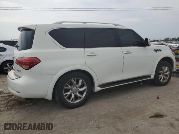 2011 Infiniti QX56 7-passenger with VIN JN8AZ2NF9B9501099, listed as a Copart auction lot 59562454 with 233,081 mi miles and Salvage Title. Bid and sale history available at carsss.com. Image 3.