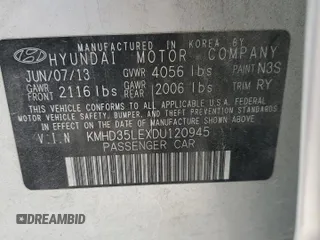 2013 Hyundai Elantra GT with VIN KMHD35LEXDU120945, listed as a Copart auction lot 76704754 with 107,043 mi miles and Salvage Title. Bid and sale history available at carsss.com. Image 12.