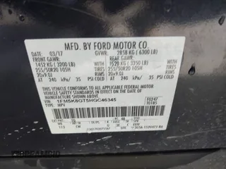 2017 Ford Explorer Sport with VIN 1FM5K8GT5HGC46345, listed as a IAAI auction lot 41732982 with 184,544 mi miles and . Bid and sale history available at carsss.com. Image 9.