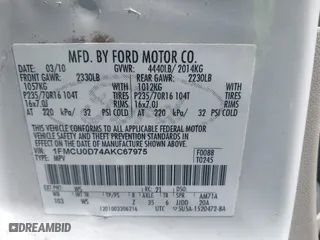 2010 Ford Escape XLT with VIN 1FMCU0D74AKC67975, listed as a IAAI auction lot 41996023 with 199,626 mi miles. Bid and sale history available at carsss.com. Image 9.
