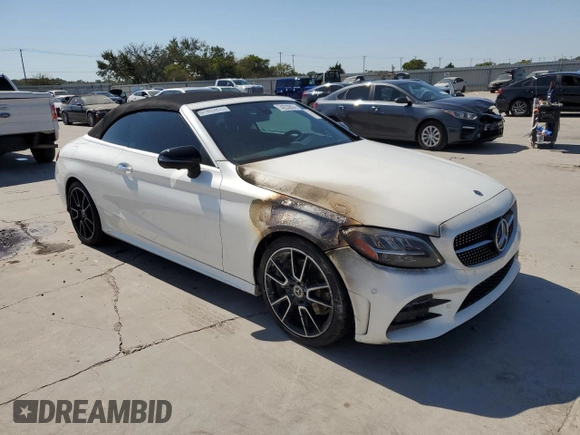 2021 Mercedes-Benz C 300 with VIN W1KWK8DB6MG070314, listed as a Copart auction lot 74233824 with Not Provided miles and Salvage Title. Bid and sale history available at DreamBid. Image 4.