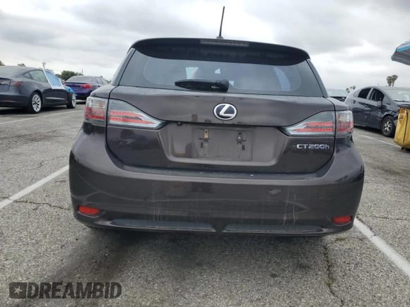 2011 Lexus CT 200h with VIN JTHKD5BHXB2016726, listed as a Copart auction lot 54628455 with 189,212 mi miles and Salvage title. Bid and sale history available at DreamBid. Image 6.