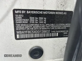 2013 BMW 7 Series 750Li xDrive with VIN WBAYF8C5XDD139832, listed as a IAAI auction lot 42487869 with 149,480 mi miles and . Bid and sale history available at DreamBid. Image 9.