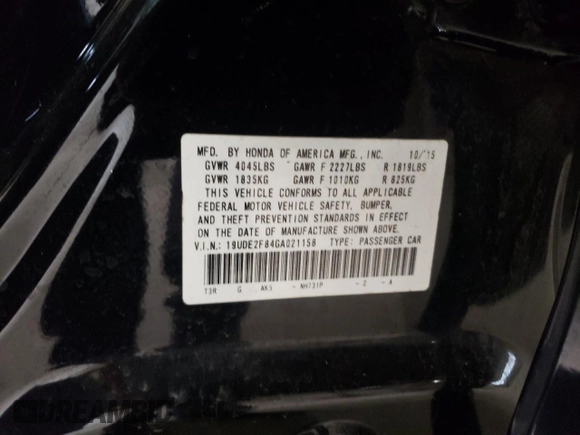 2016 Acura ILX w/Premium/A-SPEC Pkg with VIN 19UDE2F84GA021158, listed as a Copart auction lot 45952625 with 92,732 mi miles and Salvage Title. Bid and sale history available at carsss.com. Image 13.