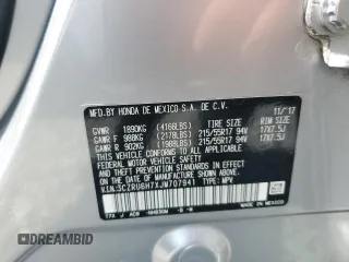 2018 Honda HR-V EX-L Navi with VIN 3CZRU6H7XJM707941, listed as a Copart auction lot 50797515 with 77,487 mi miles and Salvage Title. Bid and sale history available at carsss.com. Image 14.