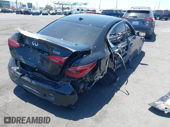 2021 Infiniti Q50 Luxe with VIN JN1EV7BP2MM707502, listed as a IAAI auction lot 42315854 with Not provided miles and . Bid and sale history available at DreamBid. Image 4.