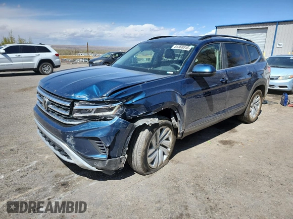 2021 Volkswagen Atlas SE z VIN 1V2HR2CA8MC602124, wystawiony jako Copart lot #51368845 z przebiegiem 61 671 mil mil oraz Szkoda całkowita • Salvage title. Historia ofert i sprzedaży dostępna na DreamBid. Obrazek 1.