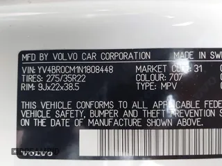 2022 Volvo XC90 R-Design with VIN YV4BR0CM1N1808448, listed as a IAAI auction lot 41196028 with 42,062 mi miles and . Bid and sale history available at DreamBid. Image 9.