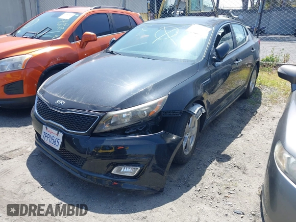 2015 Kia Optima LX with VIN 5XXGM4A79FG517083, listed as a IAAI auction lot 41805370 with 77,800 mi miles. Bid and sale history available at carsss.com. Image 2.