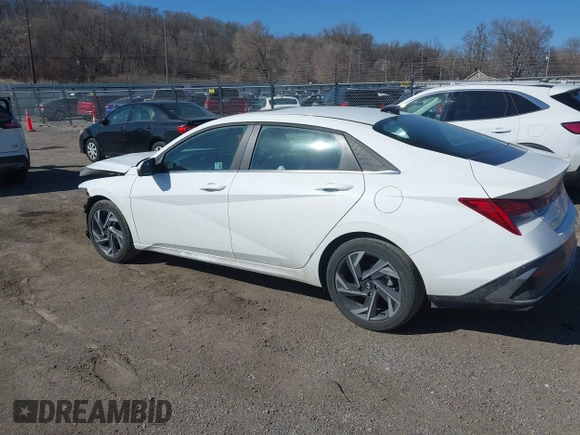 2024 Hyundai Elantra Limited with VIN KMHLP4DGXRU779755, listed as a IAAI auction lot 41818642 with 11,288 mi miles and . Bid and sale history available at DreamBid. Image 3.