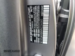 2021 Mercedes-Benz CLA 250 with VIN W1K5J4HB8MN226060, listed as a Copart auction lot 60136875 with 33,676 mi miles and Salvage title. Bid and sale history available at DreamBid. Image 12.