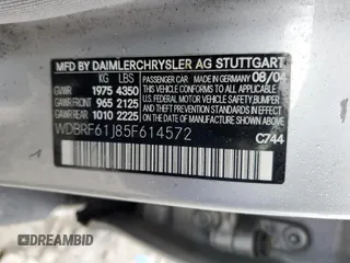 2005 Mercedes-Benz C 240 with VIN WDBRF61J85F614572, listed as a Copart auction lot 43930275 with 147,548 mi miles and Clean Title. Bid and sale history available at DreamBid. Image 12.