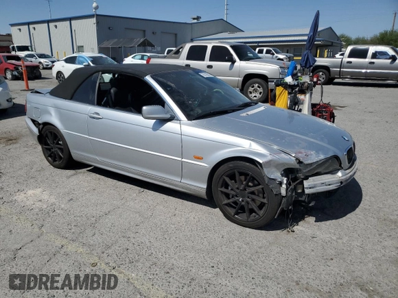 2001 BMW 3 Series 325Ci with VIN WBABS33451JY50461, listed as a Copart auction lot 62185615 with Not provided miles and Salvage title. Bid and sale history available at DreamBid. Image 4.