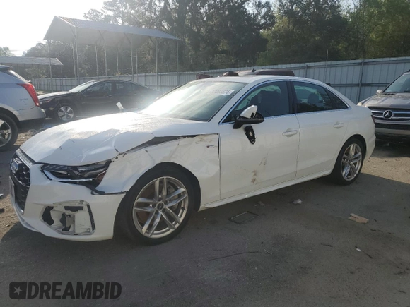 2023 Audi A4 S line Premium Plus with VIN WAUEAAF42PA020089, listed as a Copart auction lot 50093875 with 43,576 mi miles and Salvage Title. Bid and sale history available at DreamBid. Image 1.