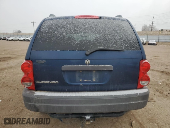 2006 Dodge Durango SXT with VIN 1D4HD38N56F170145, listed as a Copart auction lot 45421815 with Not provided miles and Salvage title. Bid and sale history available at DreamBid. Image 6.