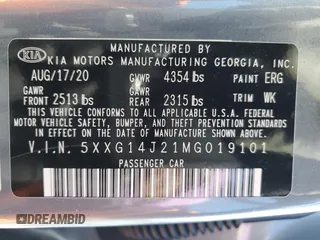 2021 Kia K5 LXS with VIN 5XXG14J21MG019101, listed as a Copart auction lot 49083215 with 76,070 mi miles and Salvage Title. Bid and sale history available at carsss.com. Image 13.