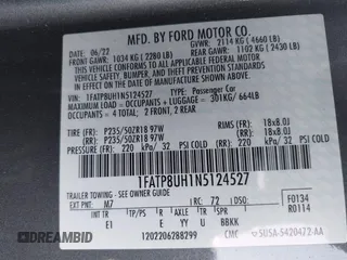 2022 Ford Mustang EcoBoost with VIN 1FATP8UH1N5124527, listed as a IAAI auction lot 41716969 with 32,726 mi miles. Bid and sale history available at carsss.com. Image 9.