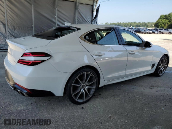 2023 Genesis G70 2.0T with VIN KMTG34TA0PU131807, listed as a Copart auction lot 66194774 with 12,185 mi miles and Salvage Title. Bid and sale history available at DreamBid. Image 3.