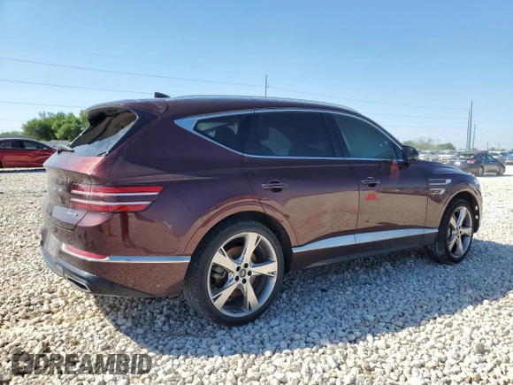 2021 Genesis GV80 with VIN KMUHCESC7MU044023, listed as a Copart auction lot 51942605 with 58,038 mi miles and Salvage title. Bid and sale history available at DreamBid. Image 3.