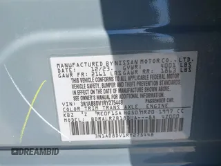 2024 Nissan Sentra SR with VIN 3N1AB8DV1RY275448, listed as a IAAI auction lot 39555641 with 2,265 mi miles. Bid and sale history available at carsss.com. Image 9.