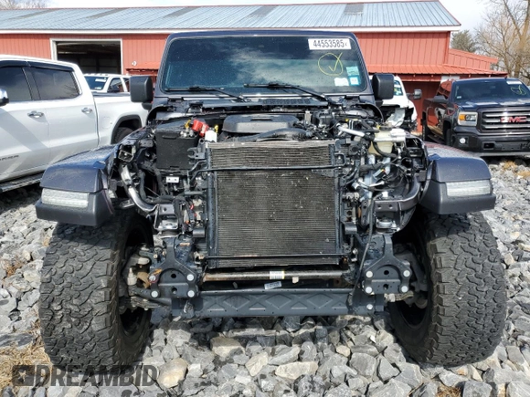 2022 Jeep Wrangler Unlimited Sahara with VIN 1C4HJXEN9NW191371, listed as a Copart auction lot 44553585 with 38,167 mi miles and Salvage title. Bid and sale history available at DreamBid. Image 5.