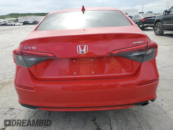2023 Honda Civic Sport with VIN 2HGFE2F51PH545299, listed as a Copart auction lot 57341085 with 7,339 mi miles and Salvage title. Bid and sale history available at DreamBid. Image 6.