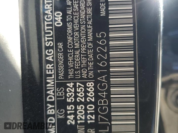2016 Mercedes-Benz CLS 63 S AMG with VIN WDDLJ7GB4GA162265, listed as a Copart auction lot 42177785 with 72,700 mi miles and Salvage title. Bid and sale history available at DreamBid. Image 12.