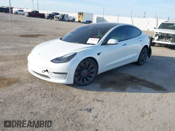 2023 Tesla Model 3 Performance z VIN 5YJ3E1EC5PF689620, wystawiony jako IAAI lot #41814112 z przebiegiem Nie podano mil oraz . Historia ofert i sprzedaży dostępna na DreamBid. Obrazek 19.
