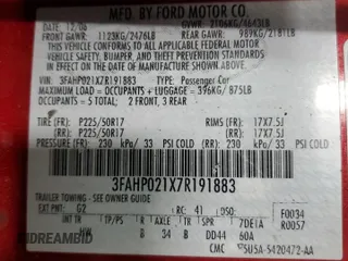 2007 Ford Fusion SEL with VIN 3FAHP021X7R191883, listed as a Copart auction lot 50610445 with 143,237 mi miles and Salvage Title. Bid and sale history available at carsss.com. Image 13.
