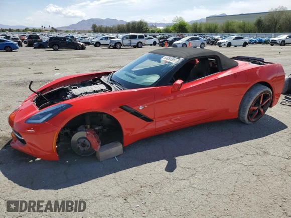 2014 Chevrolet Corvette 1LT z VIN 1G1YB3D70E5112838, wystawiony jako Copart lot #53850505 z przebiegiem Nie podano mil oraz Szkoda całkowita • Salvage title. Historia ofert i sprzedaży dostępna na DreamBid. Obrazek 1.