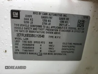 2011 GMC Terrain SLT-2 with VIN 2CTFLXE53B6312648, listed as a Copart auction lot 85468614 with 196,889 mi miles and Clean Title. Bid and sale history available at carsss.com. Image 13.