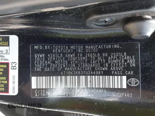 2007 Toyota Avalon XL z VIN 4T1BK36B37U244981, wystawiony jako IAAI lot #42202155 z przebiegiem 187 656 mil mil oraz . Historia ofert i sprzedaży dostępna na DreamBid. Obrazek 9.