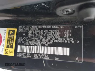 2010 Lexus RX 350 with VIN 2T2BK1BA7AC072265, listed as a IAAI auction lot 42451677 with 192,457 mi miles and . Bid and sale history available at DreamBid. Image 9.