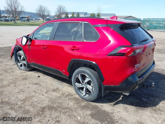 2021 Toyota RAV4 Prime SE with VIN JTMAB3FV2MD059200, listed as a IAAI auction lot 41957023 with 27,451 mi miles. Bid and sale history available at carsss.com. Image 3.