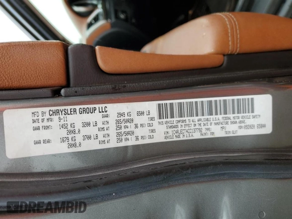 2012 Jeep Grand Cherokee Overland with VIN 1C4RJECT4CC137792, listed as a Copart auction lot 48070625 with 150,082 mi miles and Salvage Title. Bid and sale history available at carsss.com. Image 14.