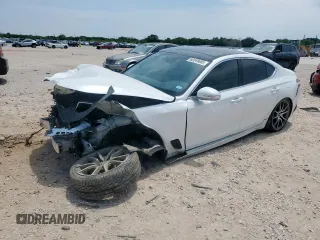 2022 Genesis G70 2.0T with VIN KMTG34TA5NU093228, listed as a Copart auction lot 60349605 with 88,603 mi miles and Salvage title. Bid and sale history available at DreamBid. Image 1.