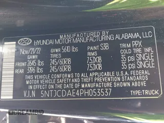2023 Hyundai Santa Cruz SEL с VIN 5NTJCDAE4PH053537, выставлен на аукционе IAAI как лот 41981106 с пробегом 47 019 миль миль и . История ставок и продаж доступна на DreamBid. Изображение 9.
