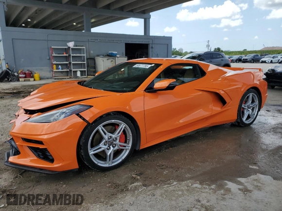 2023 Chevrolet Corvette 2LT with VIN 1G1YB3D45P5105635, listed as a Copart auction lot 59577785 with 16,595 mi miles and Salvage title. Bid and sale history available at DreamBid. Image 1.