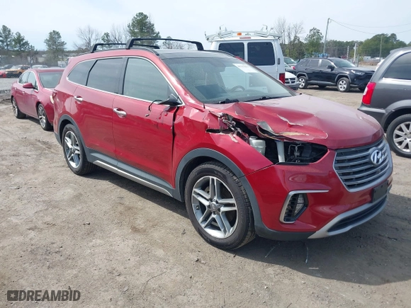 2017 Hyundai Santa Fe Limited Ultimate with VIN KM8SRDHF4HU197513, listed as a IAAI auction lot 41757051 with 167,574 mi miles. Bid and sale history available at carsss.com. Image 1.