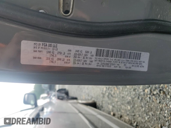 2019 Dodge Journey SE with VIN 3C4PDCBB0KT875474, listed as a Copart auction lot 52987395 with 76,816 mi miles and Salvage Title. Bid and sale history available at DreamBid. Image 14.