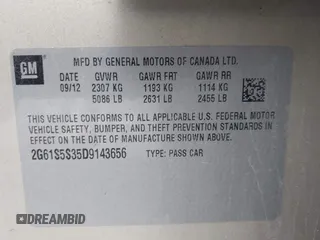 2013 Cadillac XTS Premium z VIN 2G61S5S35D9143656, wystawiony jako IAAI lot #42099511 z przebiegiem 207 055 mil mil oraz . Historia ofert i sprzedaży dostępna na DreamBid. Obrazek 9.