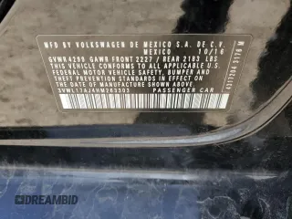 2017 Volkswagen Jetta SEL z VIN 3VWL17AJ4HM263303, wystawiony jako Copart lot #54363545 z przebiegiem 103 597 mil mil oraz Szkoda całkowita • Salvage title. Historia ofert i sprzedaży dostępna na DreamBid. Obrazek 12.
