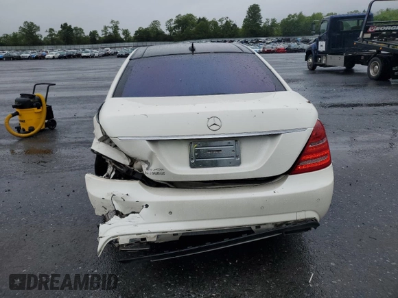 2012 Mercedes-Benz S 550 with VIN WDDNG9EB6CA454404, listed as a Copart auction lot 58082345 with 107,699 mi miles and Salvage title. Bid and sale history available at DreamBid. Image 6.