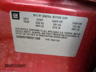 2008 Cadillac CTS RWD z VIN 1G6DV57V980211388, wystawiony jako Copart lot #53274265 z przebiegiem 83 002 mil mil oraz Szkody całkowita. Historia ofert i sprzedaży dostępna na DreamBid. Obrazek 13.