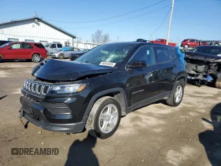 2023 Jeep Compass Sport with VIN 3C4NJDAN8PT531917, listed as a Copart auction lot 46543835 with 28,762 mi miles and Salvage title. Bid and sale history available at DreamBid. Image 1.